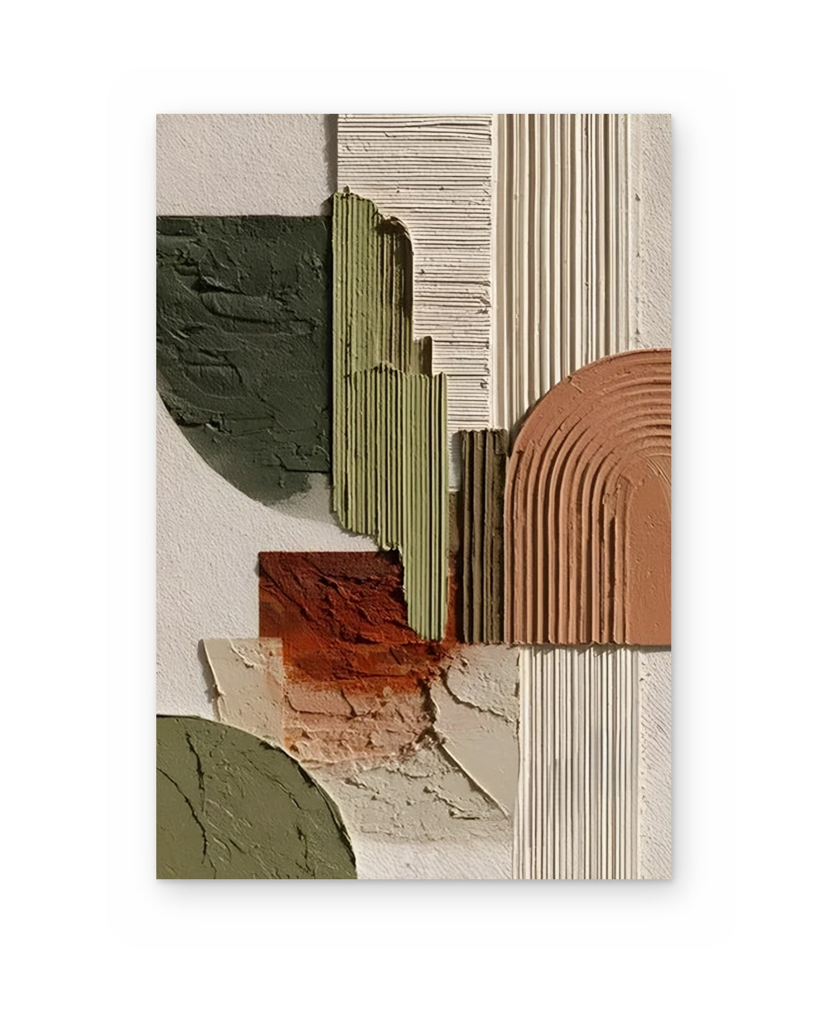 Terracotta Arches, textured abstract painting shown straight on