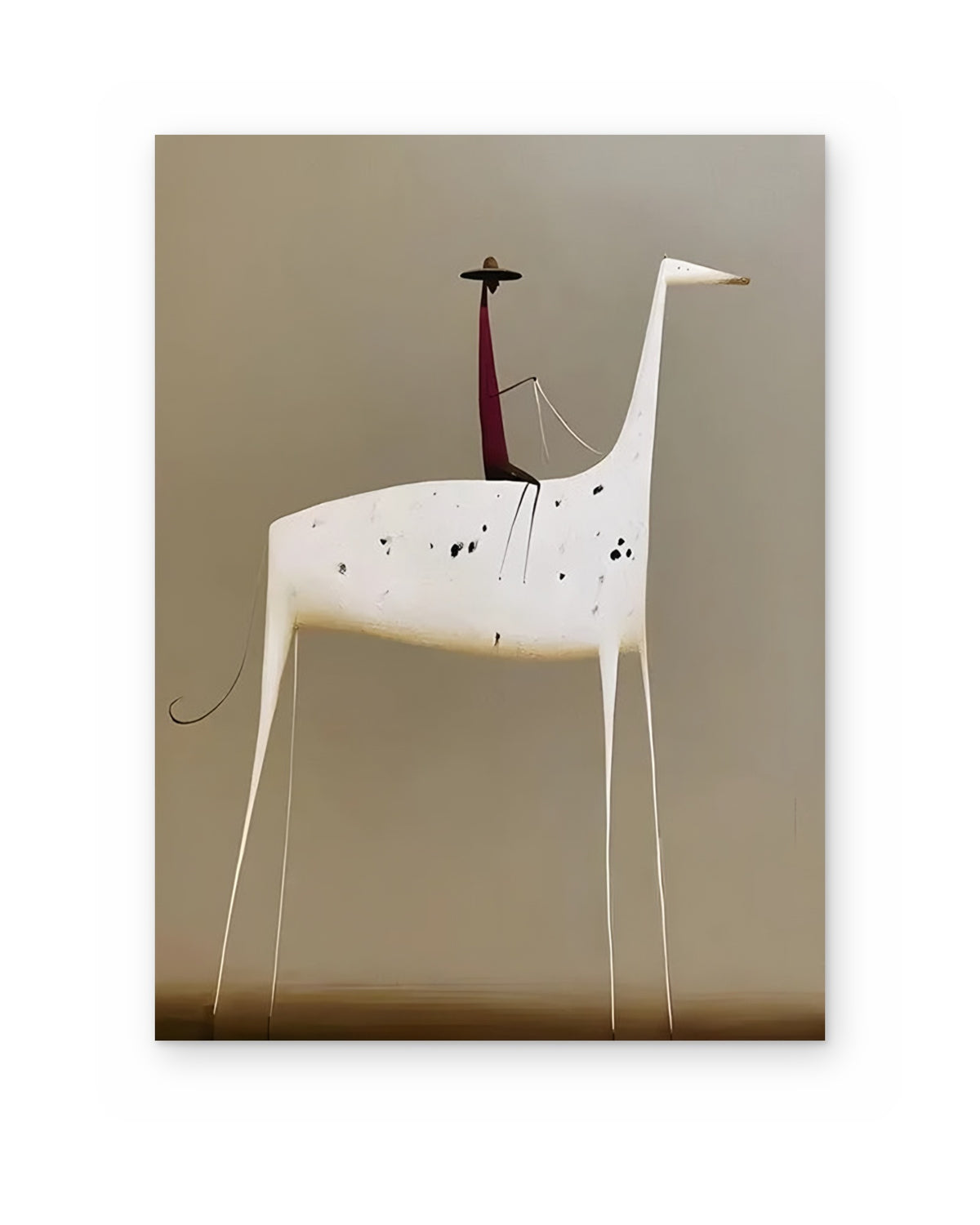 The Spotted Horse, figurative abstract painting shown straight on