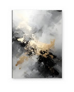 Silver and Gold, hand-painted abstract painting shown straight on