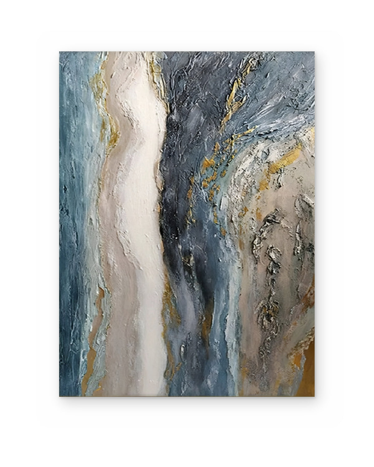 River Stone, textured abstract painting shown straight on