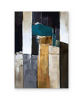 Night City, hand-painted abstract painting shown straight on
