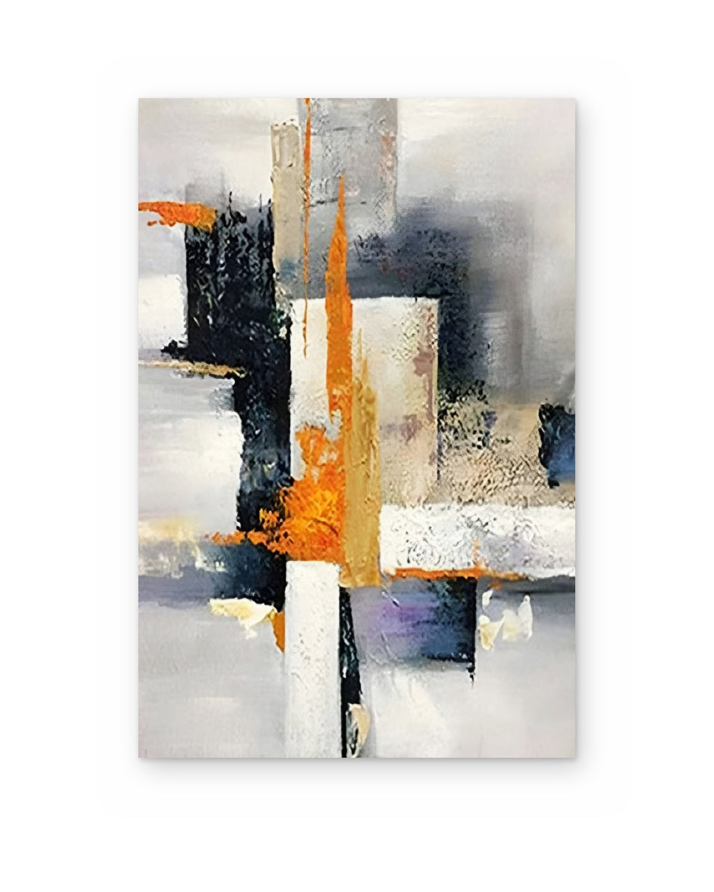Orange Signal, hand-painted abstract painting shown straight on