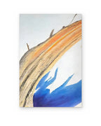 Orange Arc, textured abstract painting shown straight on