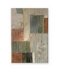 Sage Patchwork, textured abstract painting shown straight on