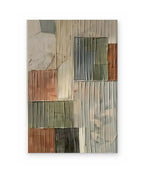 Sage Patchwork, textured abstract painting shown straight on