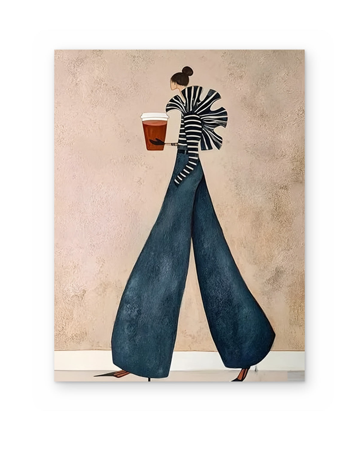 Striped Sleeves, figurative abstract painting shown straight on