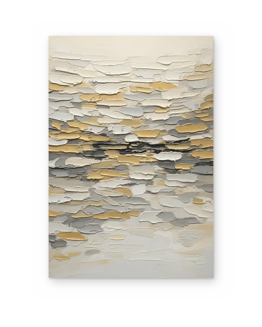 Golden Tide, textured abstract painting shown straight on