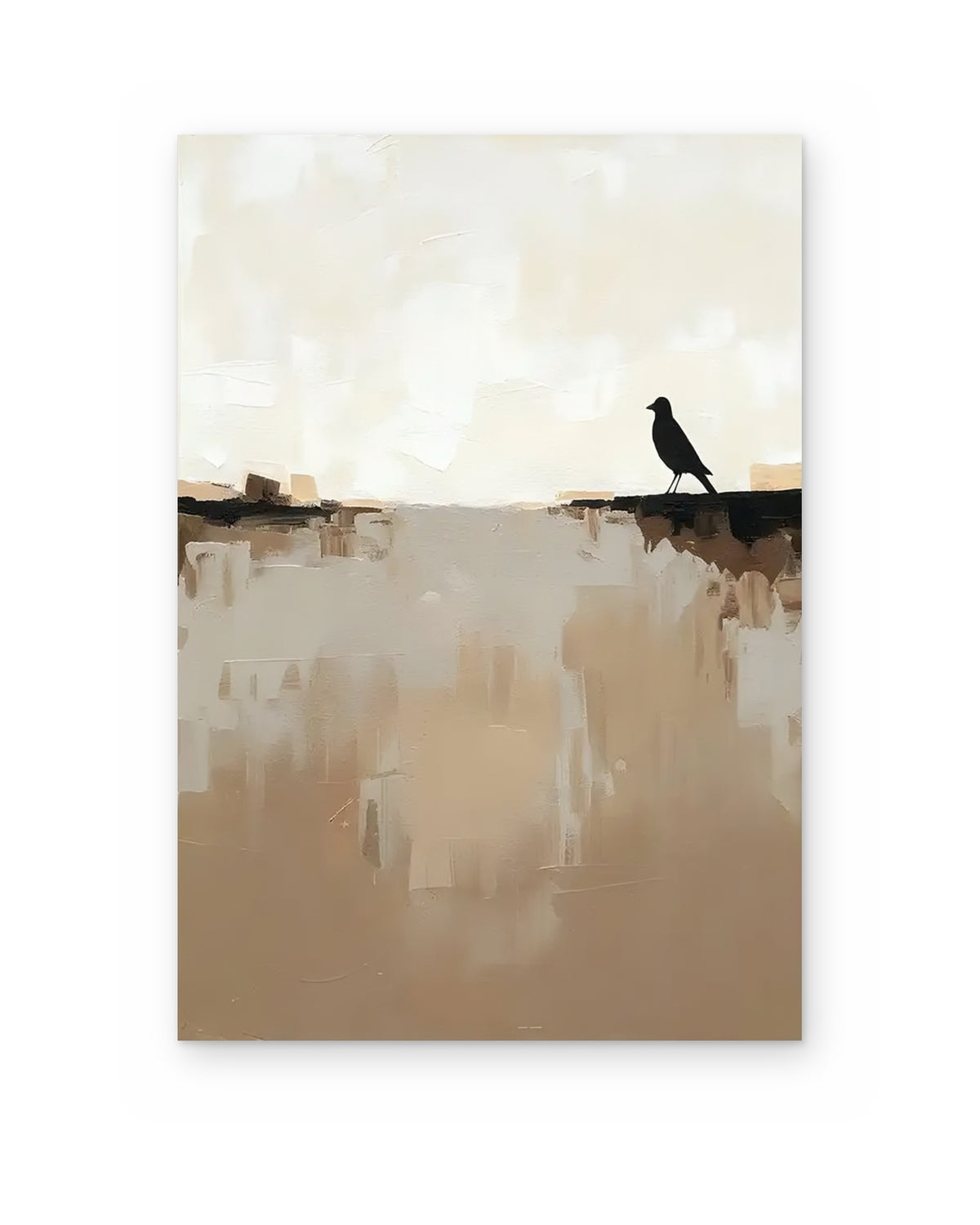The Blackbird, atmospheric abstract painting shown straight on