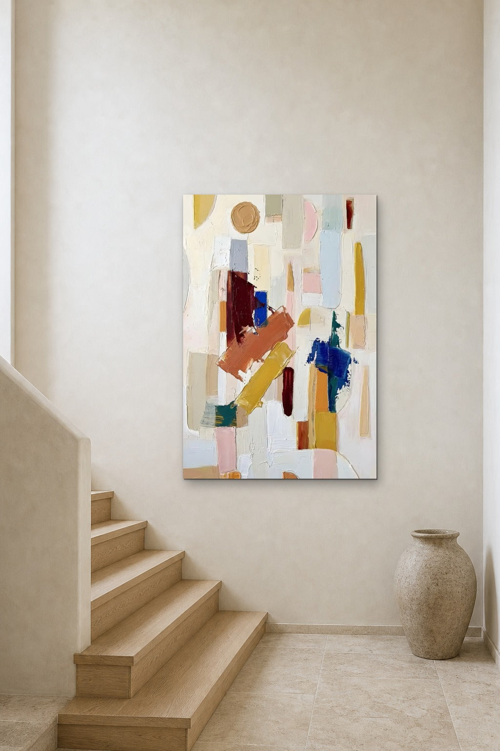 Confetti shown at 90 × 130 cm above a stair landing