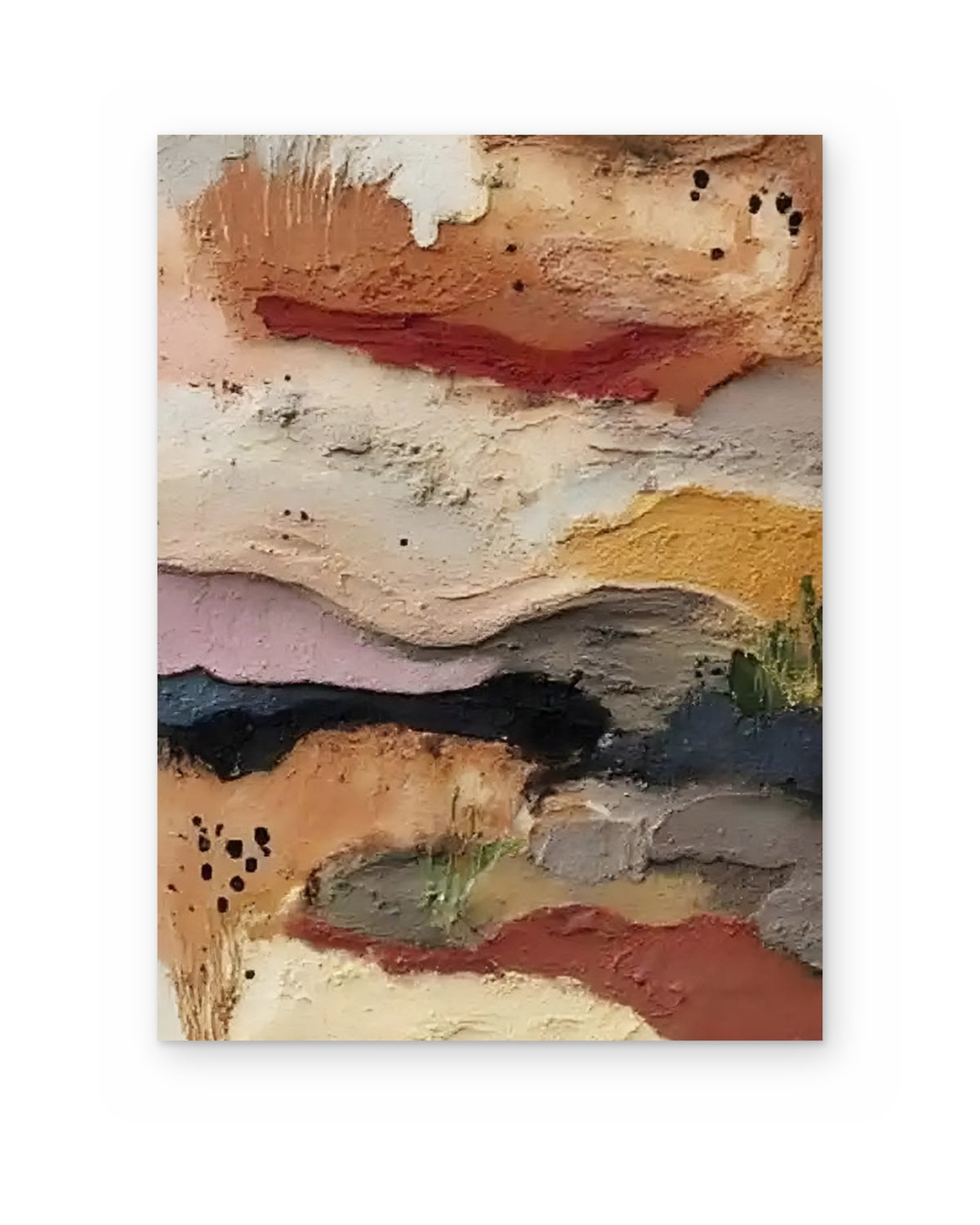 Desert Strata, textured abstract painting shown straight on