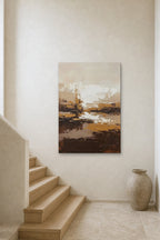 Amber Horizon shown at 90 × 130 cm above a stair landing