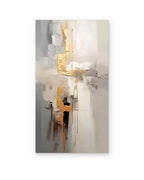 Gold Thread, hand-painted abstract painting shown straight on