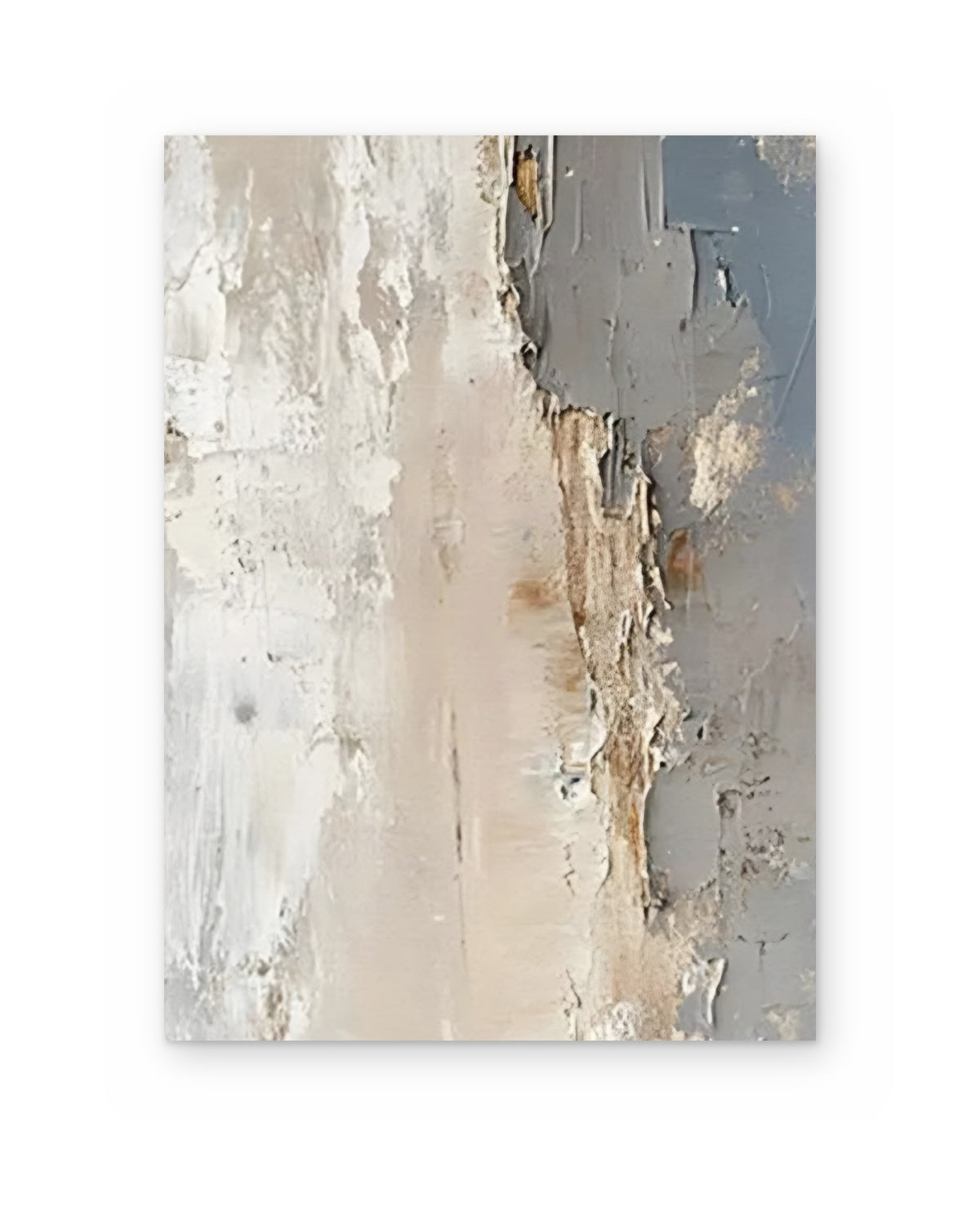 Peeling Plaster, hand-painted abstract painting shown straight on