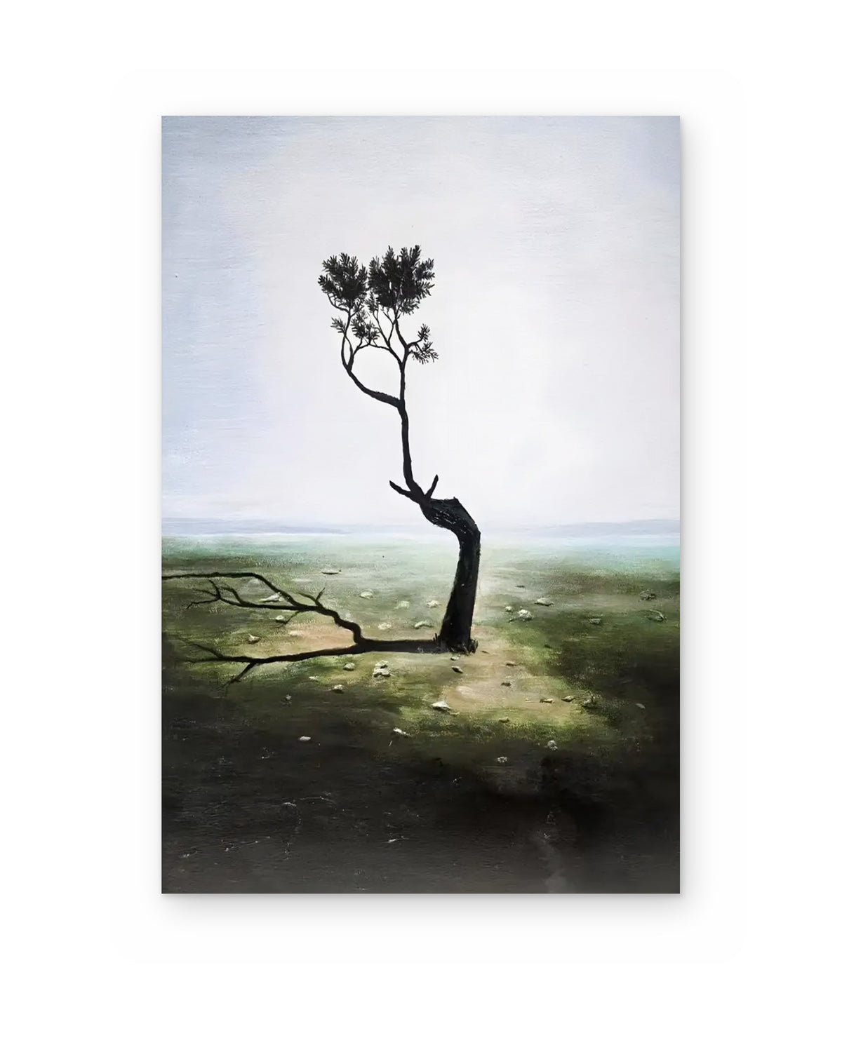 The Lone Tree, atmospheric abstract painting shown straight on