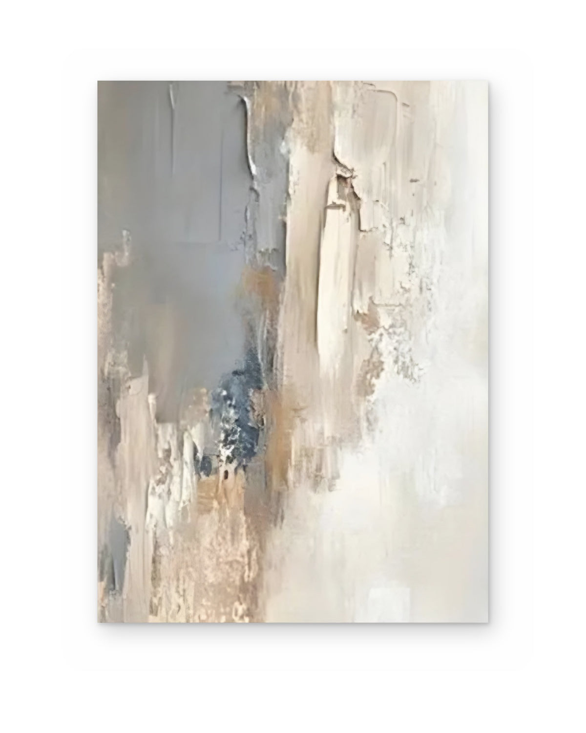 Grey Veil, hand-painted abstract painting shown straight on
