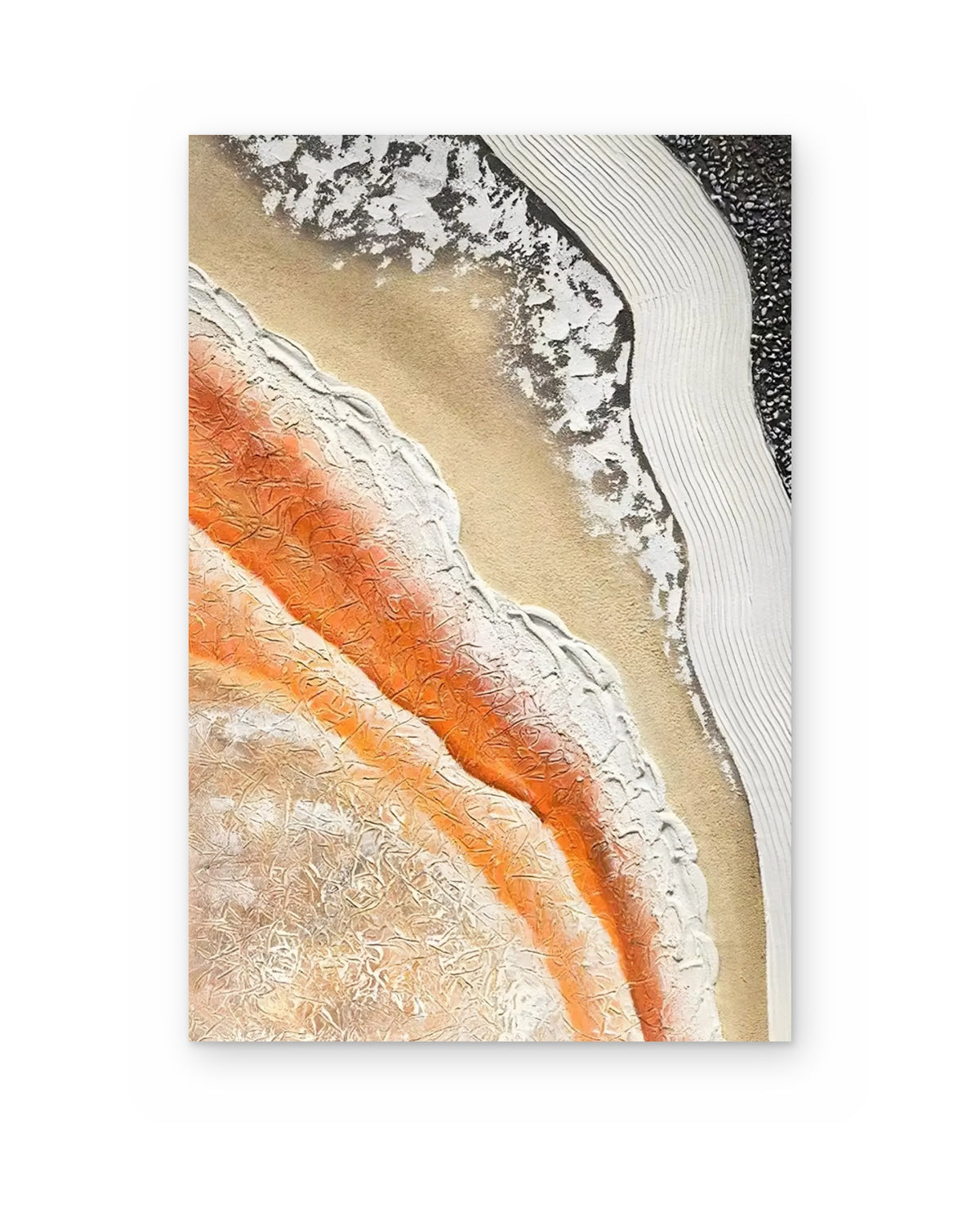 Coastline, textured abstract painting shown straight on