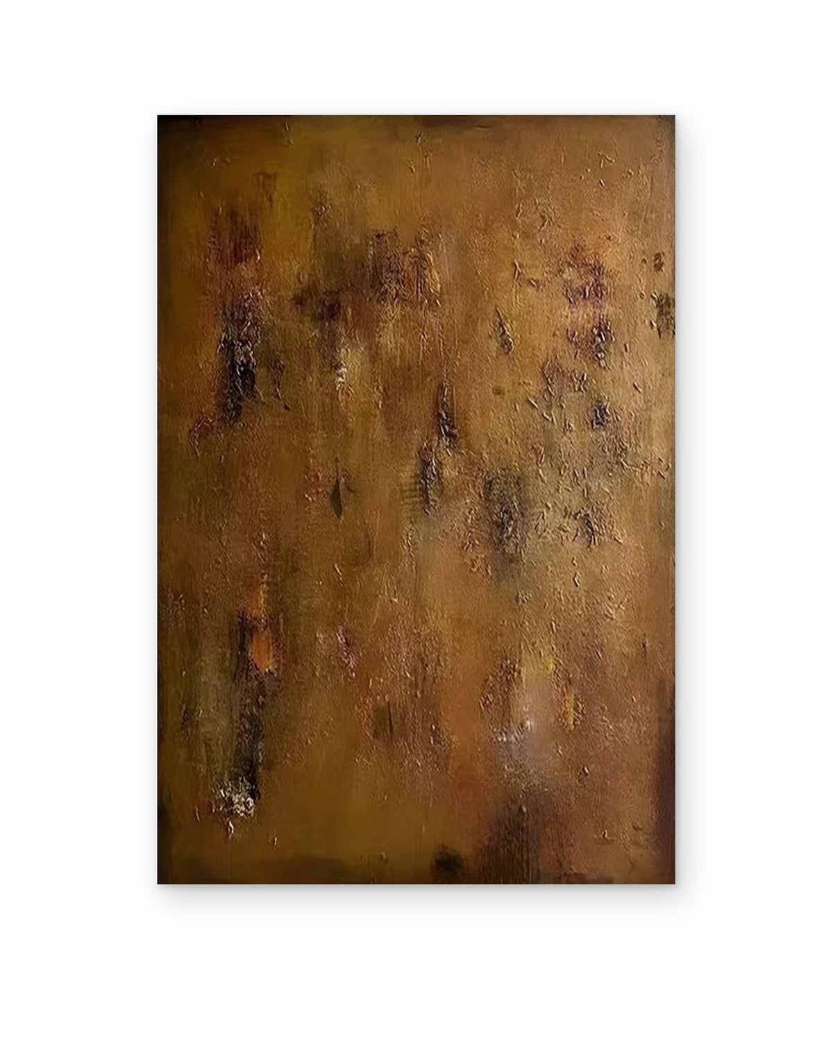 Ochre Patina, hand-painted abstract painting shown straight on