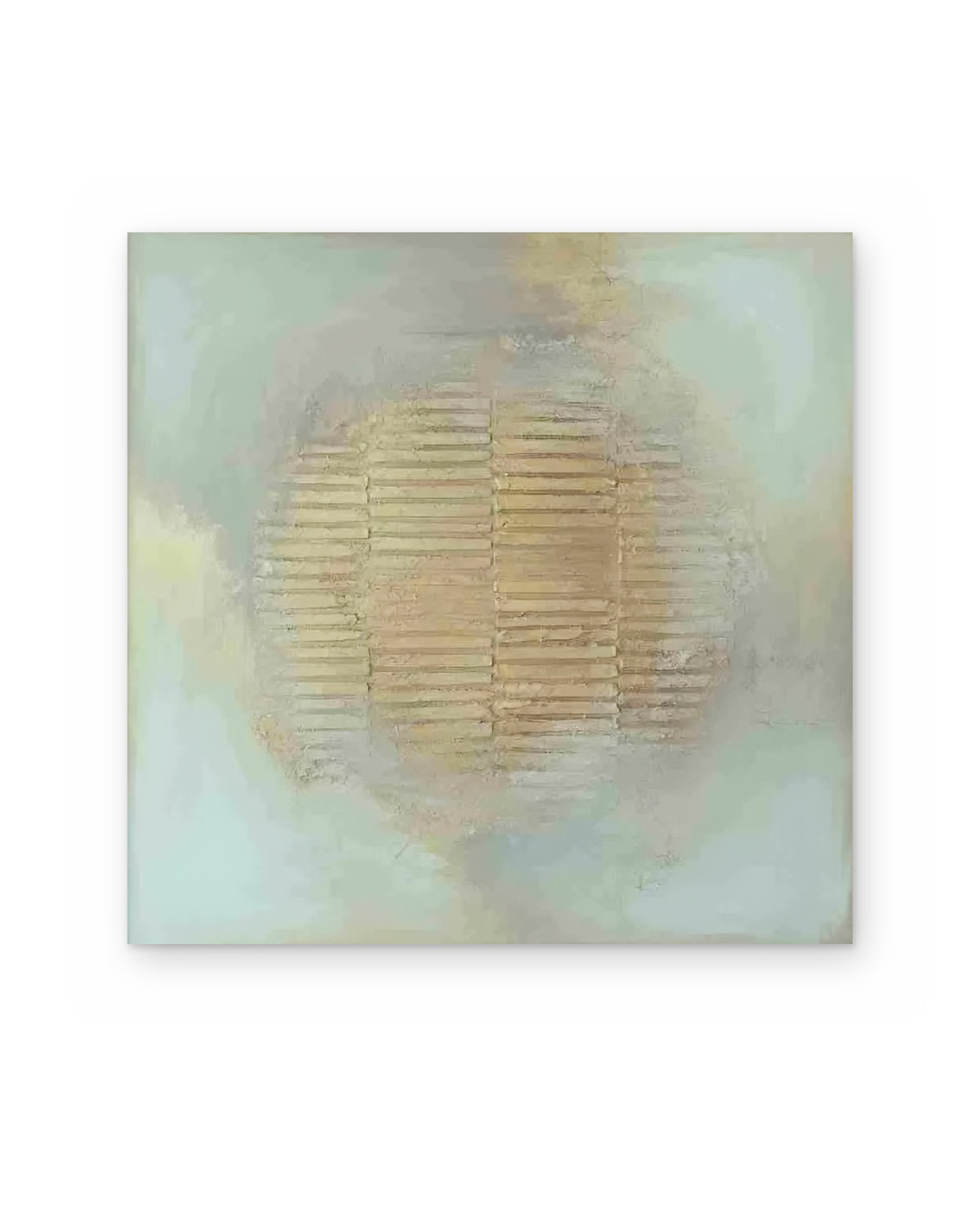 Sun Circle, textured abstract painting shown straight on