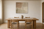 Combed Sand shown at 70 × 70 cm above a 200 cm oak dining table