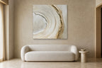 Ripple shown at 130 × 130 cm above a 220 cm boucle sofa