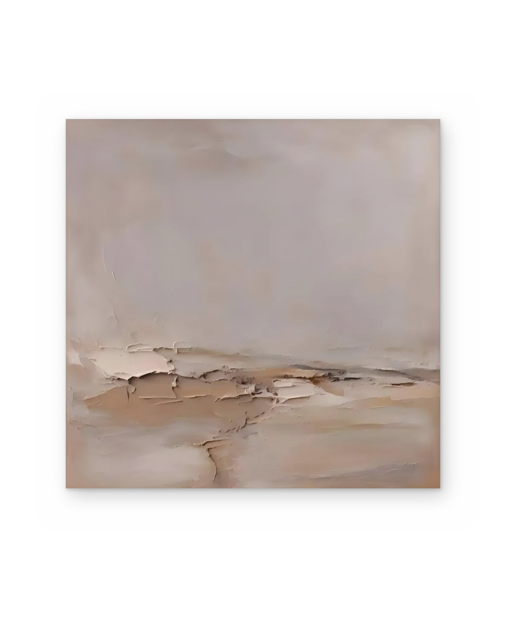 Blush Shore, atmospheric abstract painting shown straight on