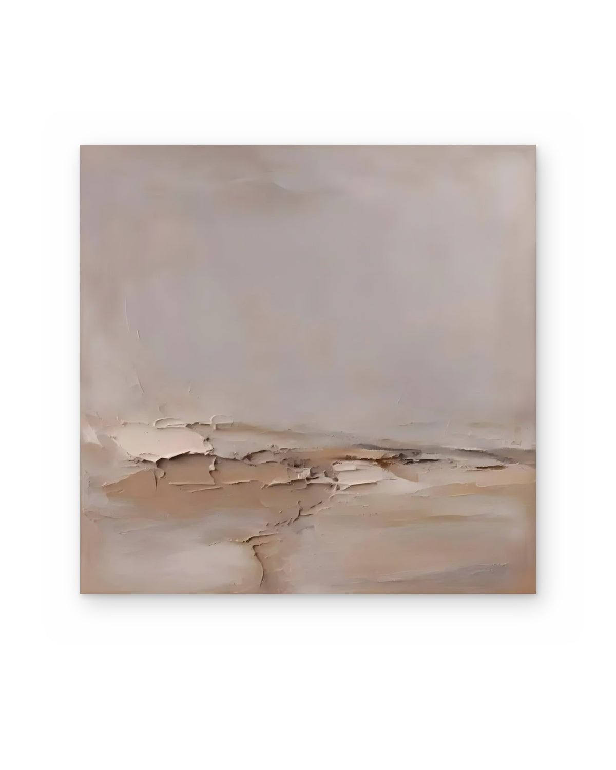 Blush Shore, atmospheric abstract painting shown straight on