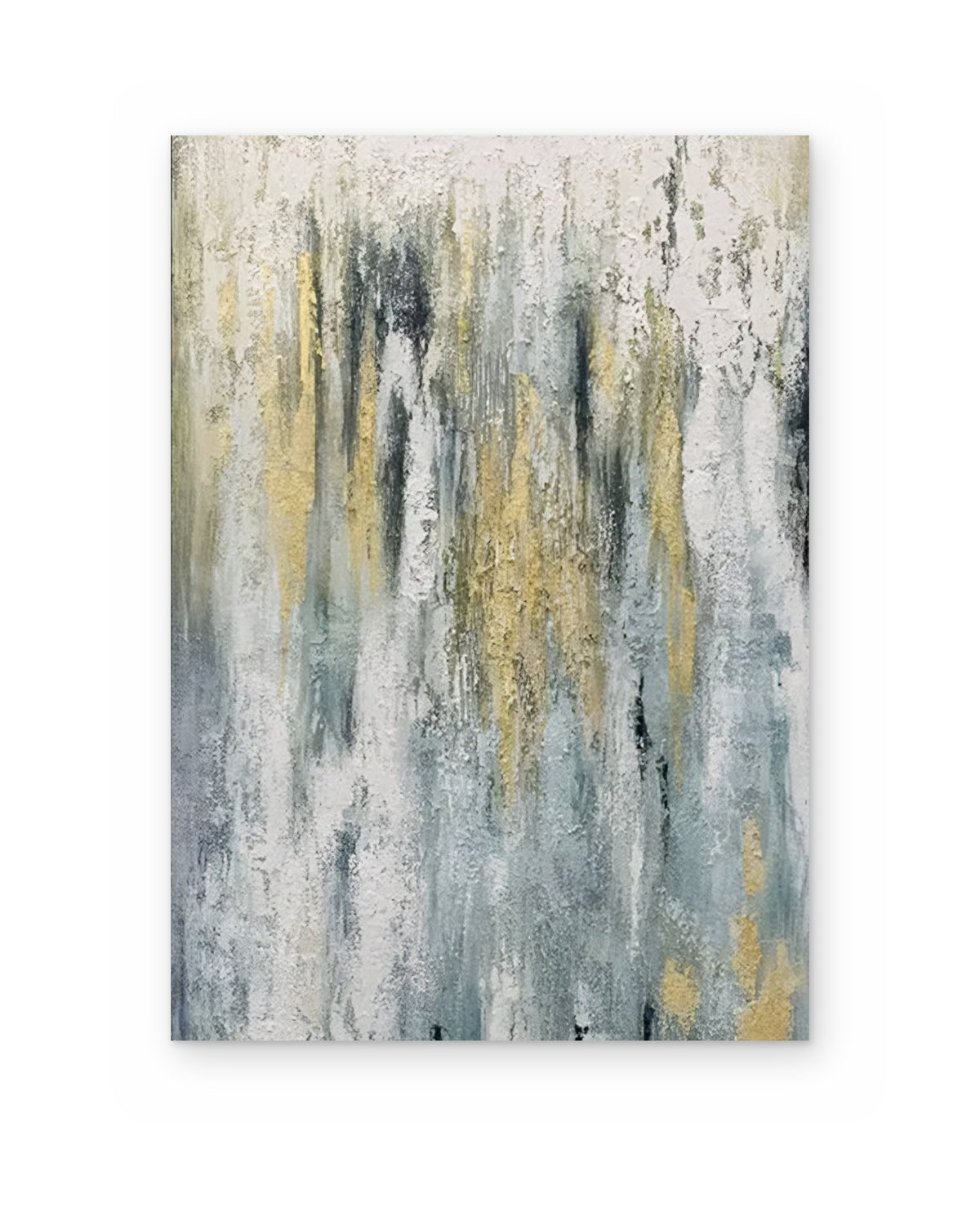 Gold Drizzle, hand-painted abstract painting shown straight on