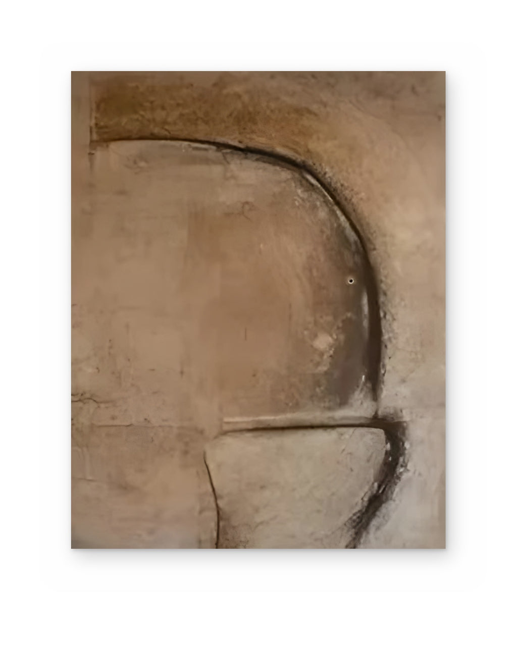 Arch in Clay, textured abstract painting shown straight on