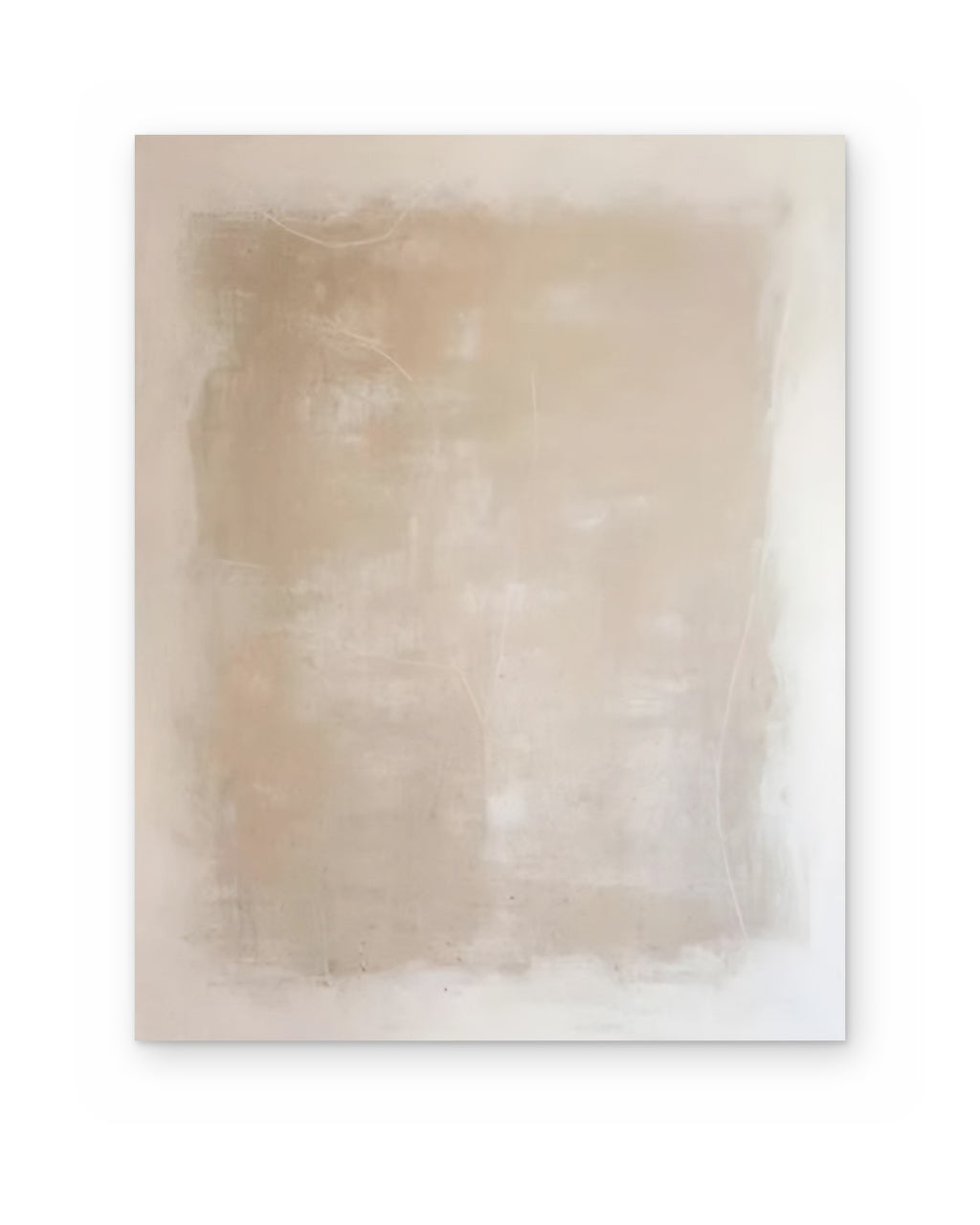 Linen Square, hand-painted abstract painting shown straight on