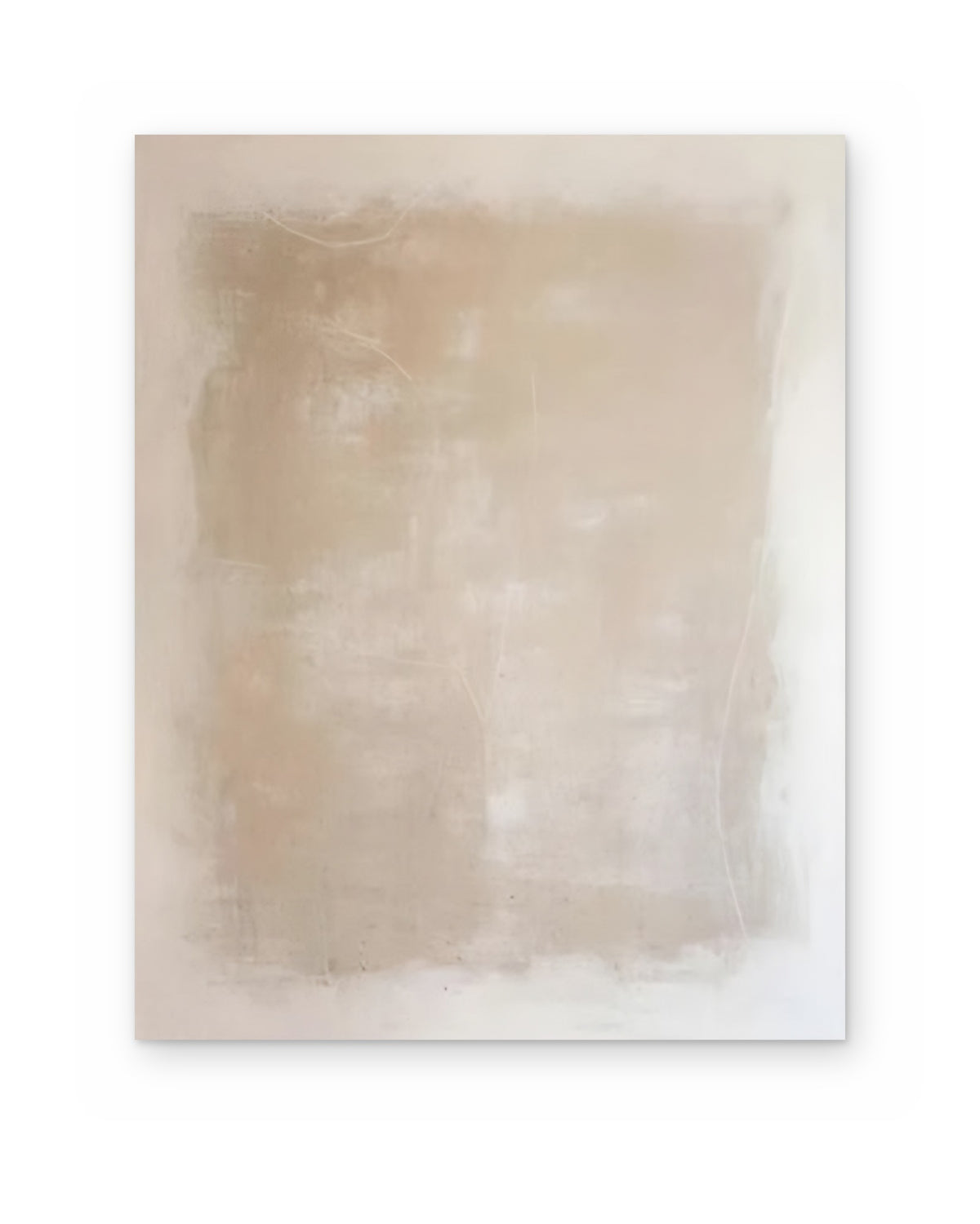 Linen Square, hand-painted abstract painting shown straight on