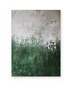 Green Meadow, textured abstract painting shown straight on