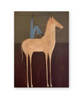 Rider in Blue, figurative abstract painting shown straight on