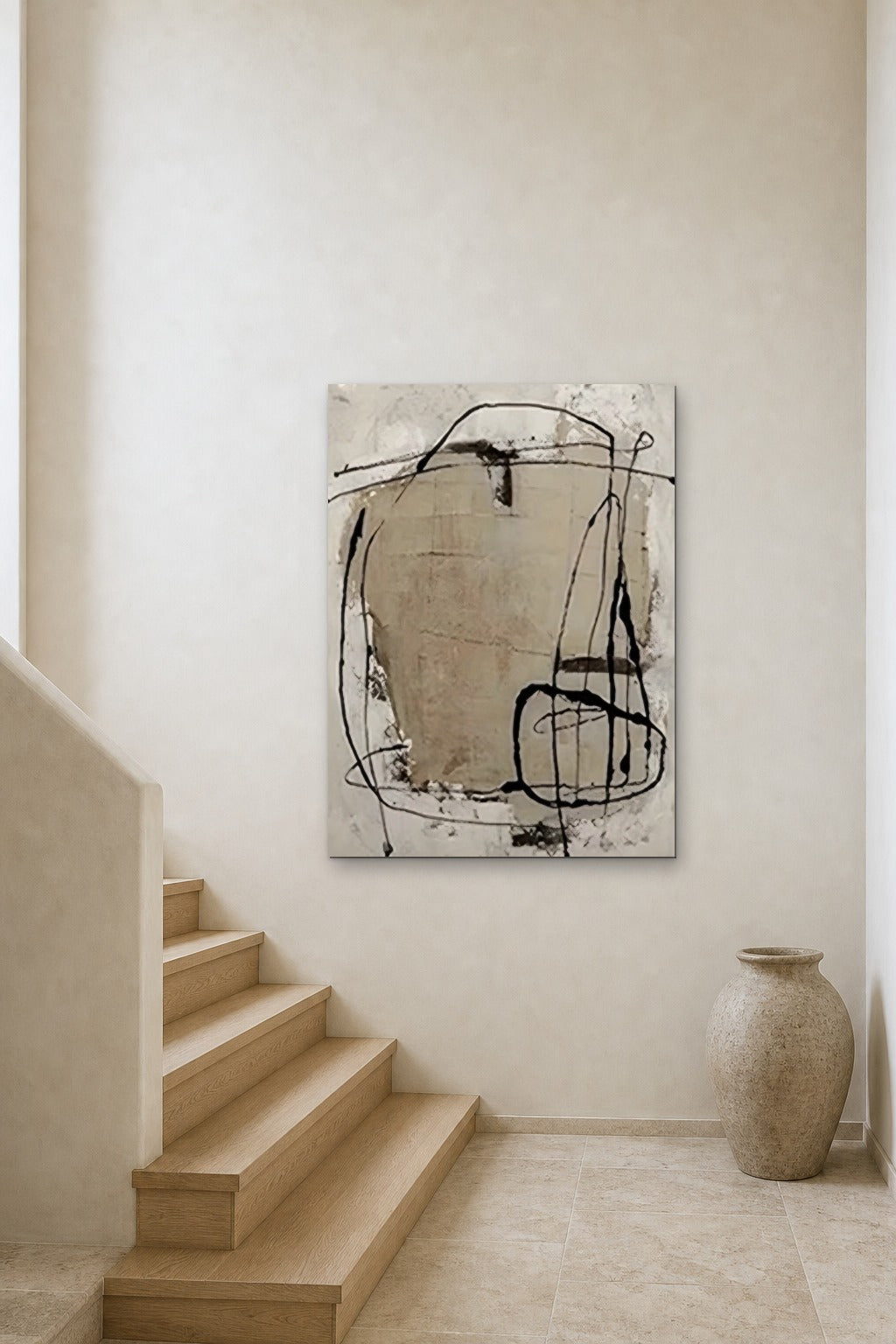 Loops shown at 90 × 130 cm above a stair landing