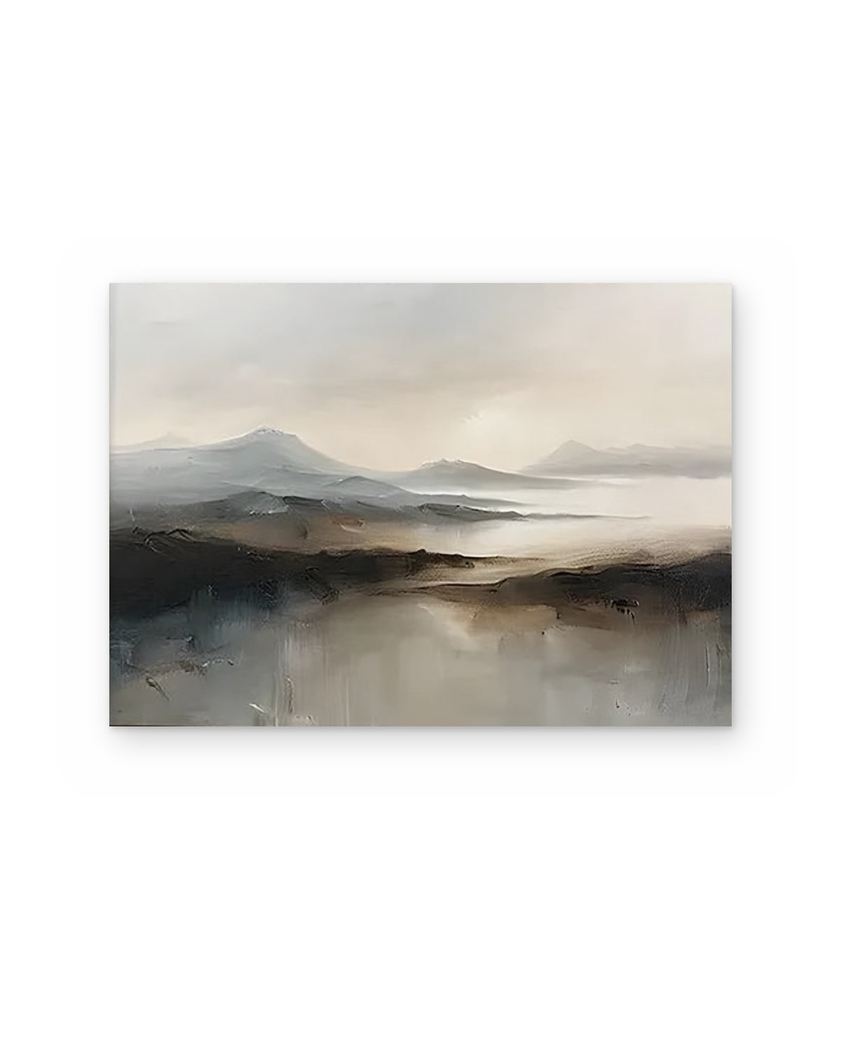 Mountain Lake, atmospheric abstract painting shown straight on