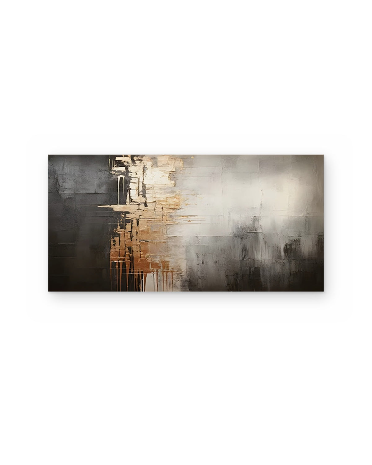 Copper Rain, hand-painted abstract painting shown straight on
