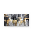 Gold Skyline, hand-painted abstract painting shown straight on