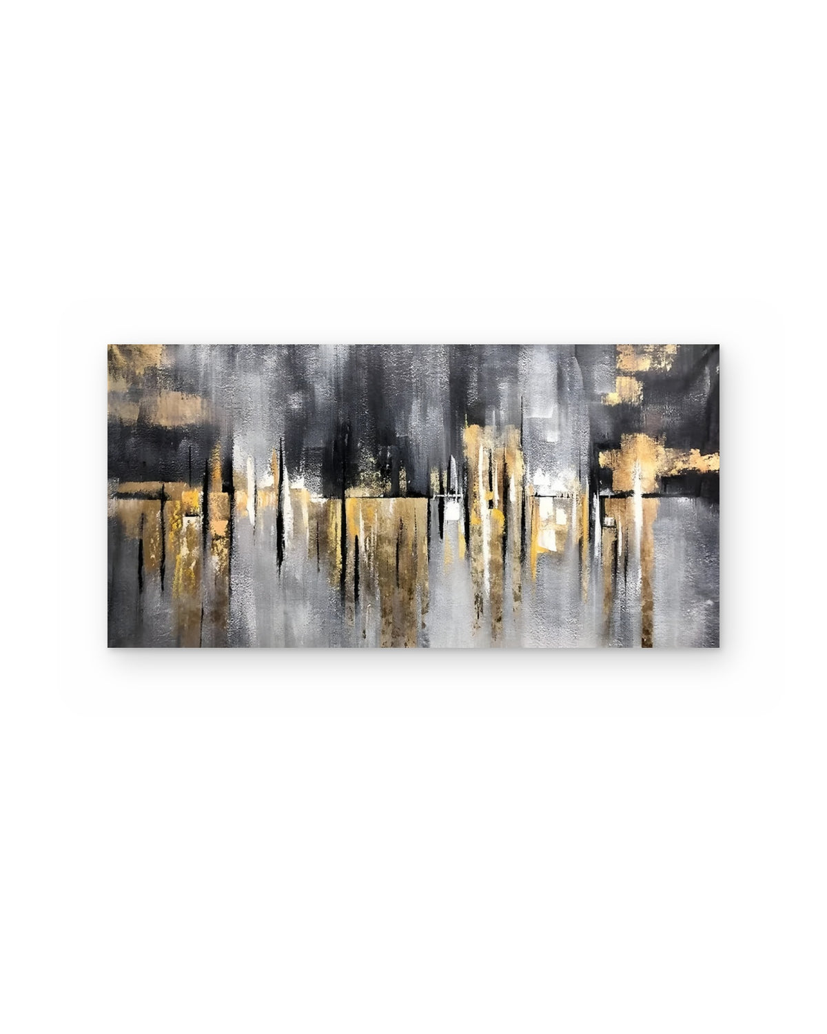 Gold Skyline, hand-painted abstract painting shown straight on