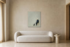 Man and Cat shown about 70 cm wide above a 220 cm boucle sofa