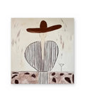 Striped Coat and Martini, figurative abstract painting shown straight on