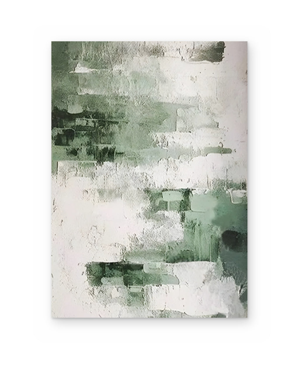 Sage Brushstrokes, hand-painted abstract painting shown straight on