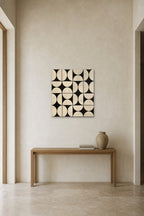 Half Moons shown about 70 cm wide above a 140 cm oak console
