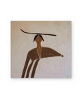 Woman with a Branch, figurative abstract painting shown straight on