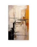 Ochre Grid, hand-painted abstract painting shown straight on