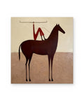 Red Rider, figurative abstract painting shown straight on