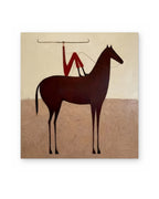 Red Rider, figurative abstract painting shown straight on