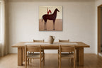 Red Rider shown at 60 × 60 cm above a 200 cm oak dining table
