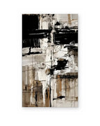 Black and White Study, hand-painted abstract painting shown straight on