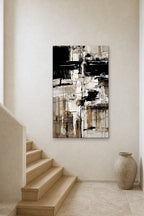 Black and White Study shown at 90 × 150 cm above a stair landing