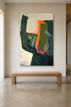 Green Arch shown at 120 × 180 cm above a 180 cm oak bench