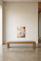 Paper Tiles shown at 50 × 70 cm above a 180 cm oak bench